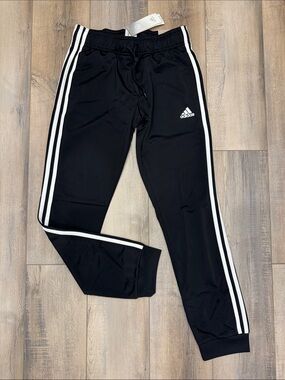 adidas Black Joggers with White 3-Stripes